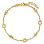 Gold-Plated Sterling Silver Beaded Bracelet, 8 in