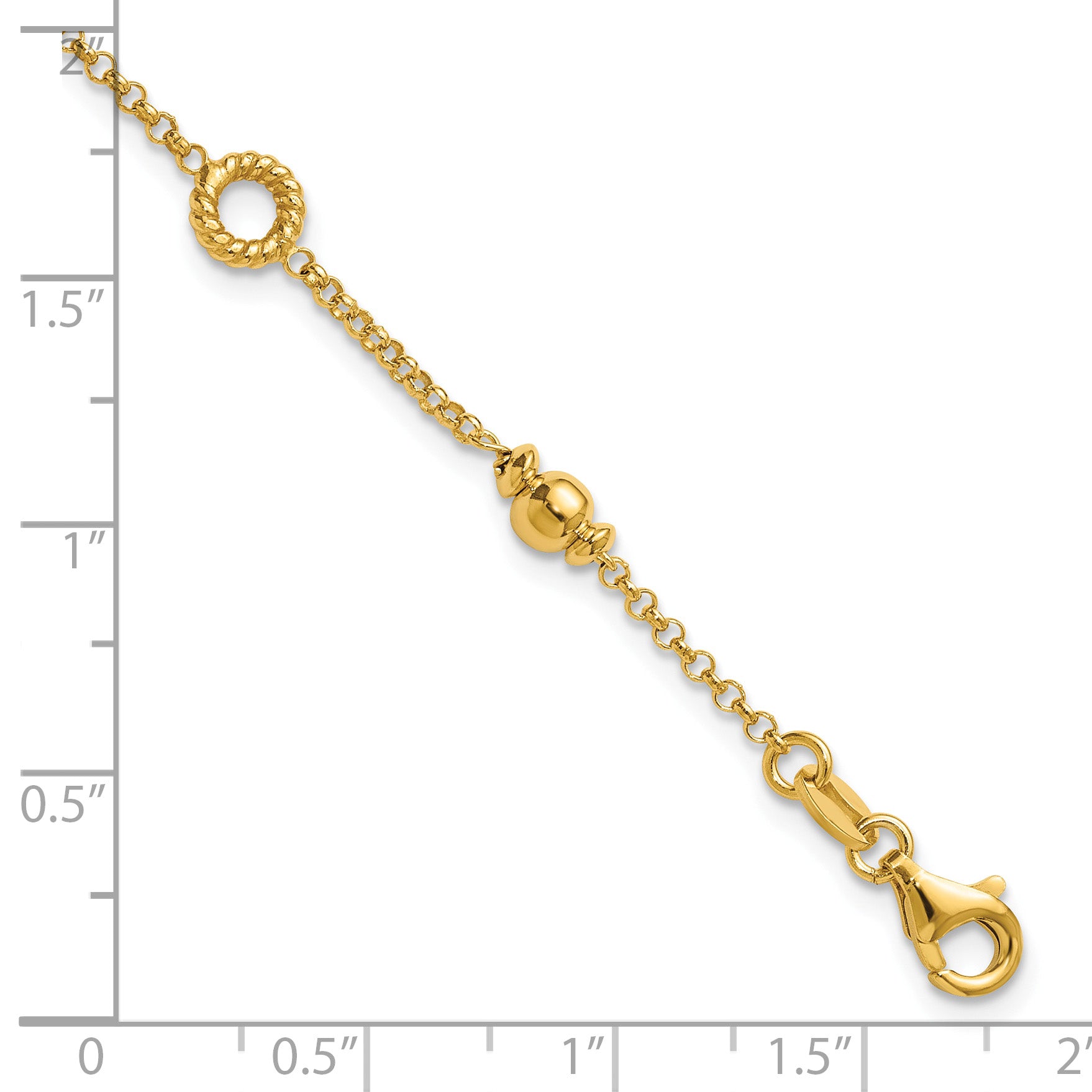 Gold-Plated Sterling Silver Beaded Bracelet, 8 in