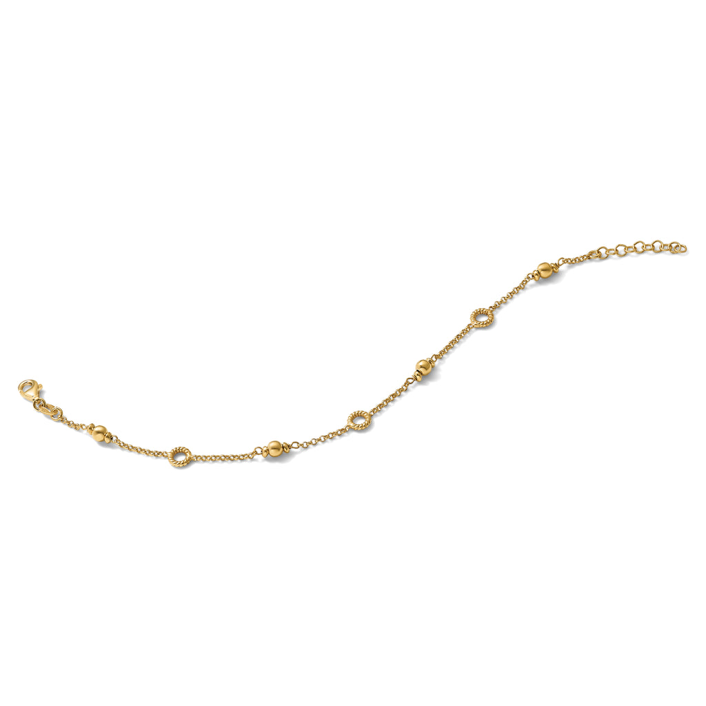 Gold-Plated Sterling Silver Beaded Bracelet, 8 in