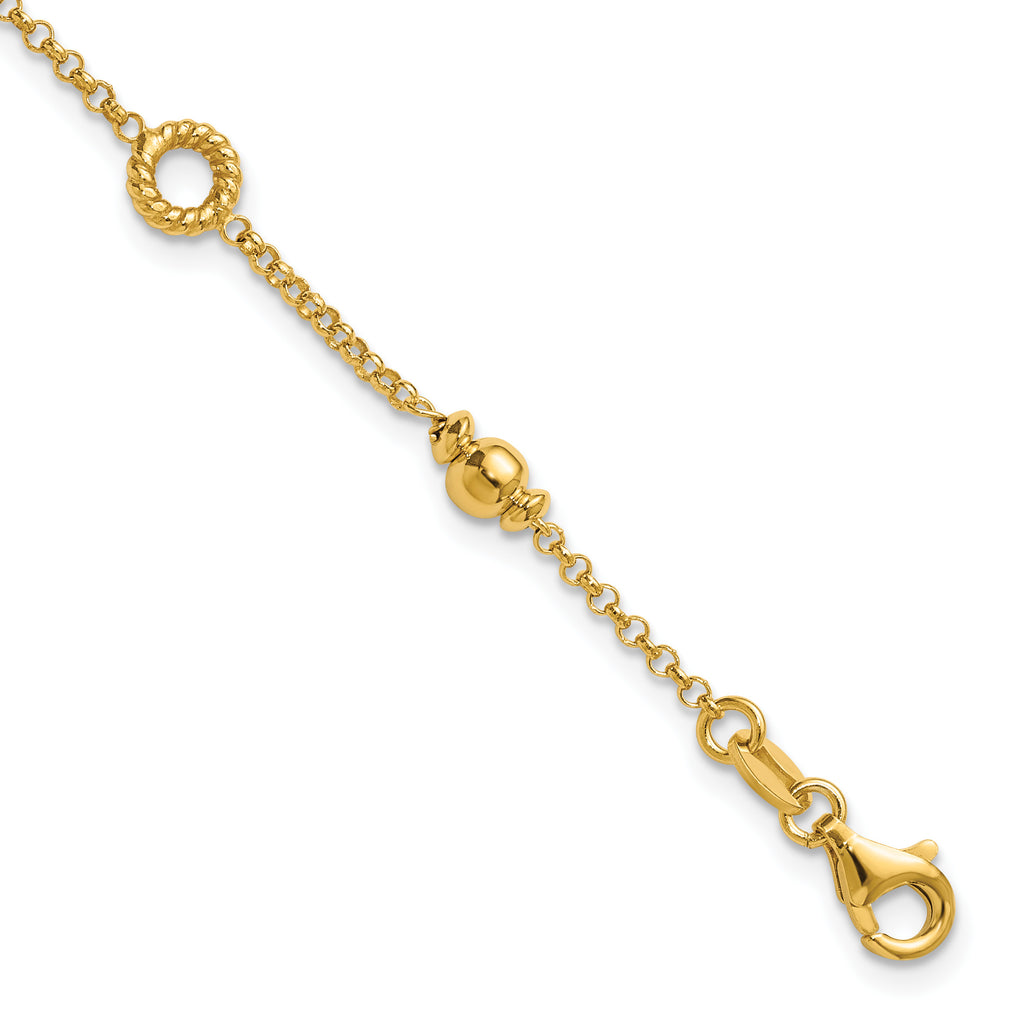 Gold-Plated Sterling Silver Beaded Bracelet, 8 in