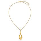 Gold-Plated Sterling Silver Brushed & Polished Cable Cable Chain Necklace, 18 in