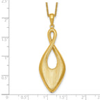 Gold-Plated Sterling Silver Brushed & Polished Cable Cable Chain Necklace, 18 in