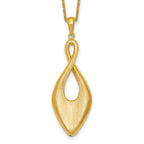 Gold-Plated Sterling Silver Brushed & Polished Cable Cable Chain Necklace, 18 in