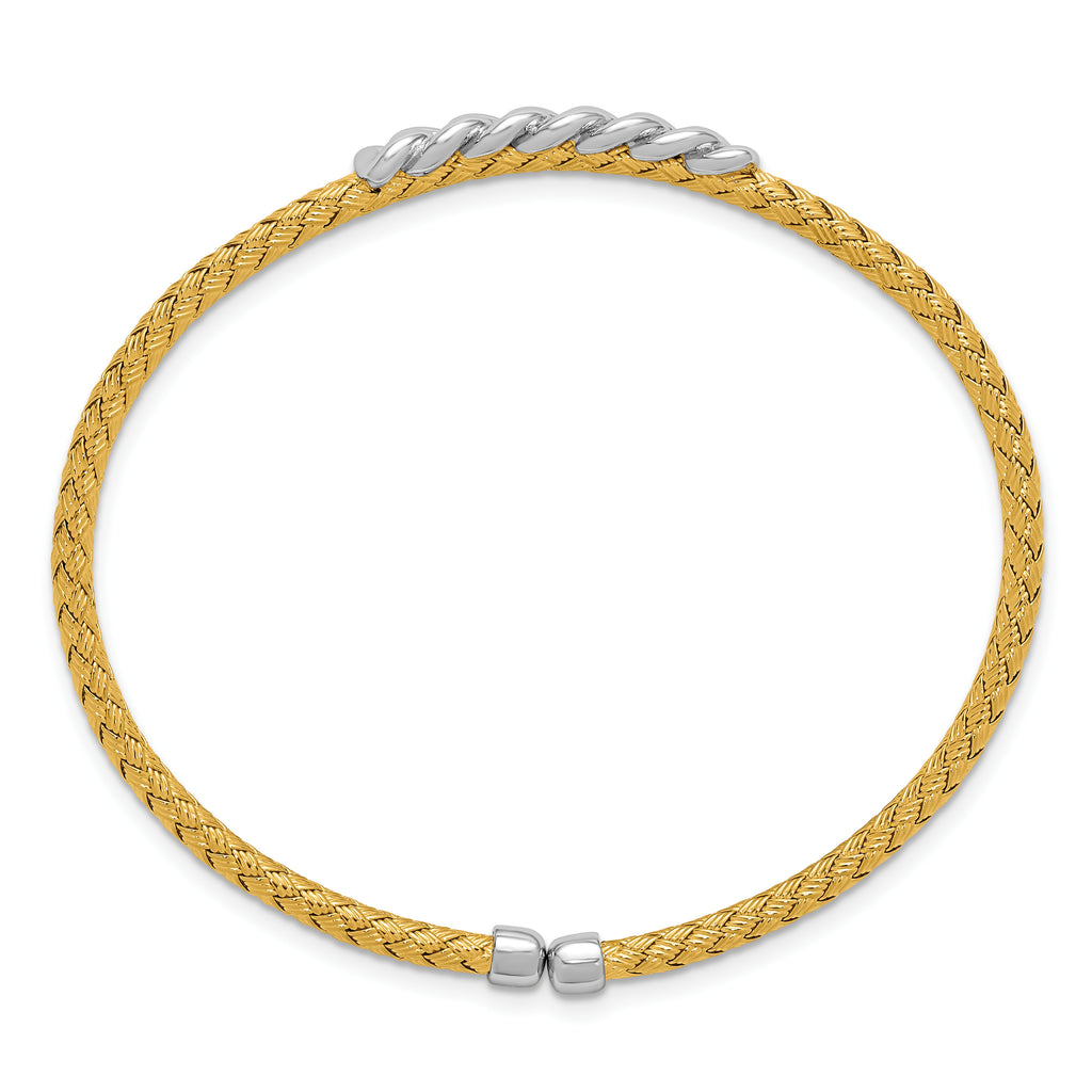 Gold-Plated Sterling Silver Woven Bangle Bracelet
