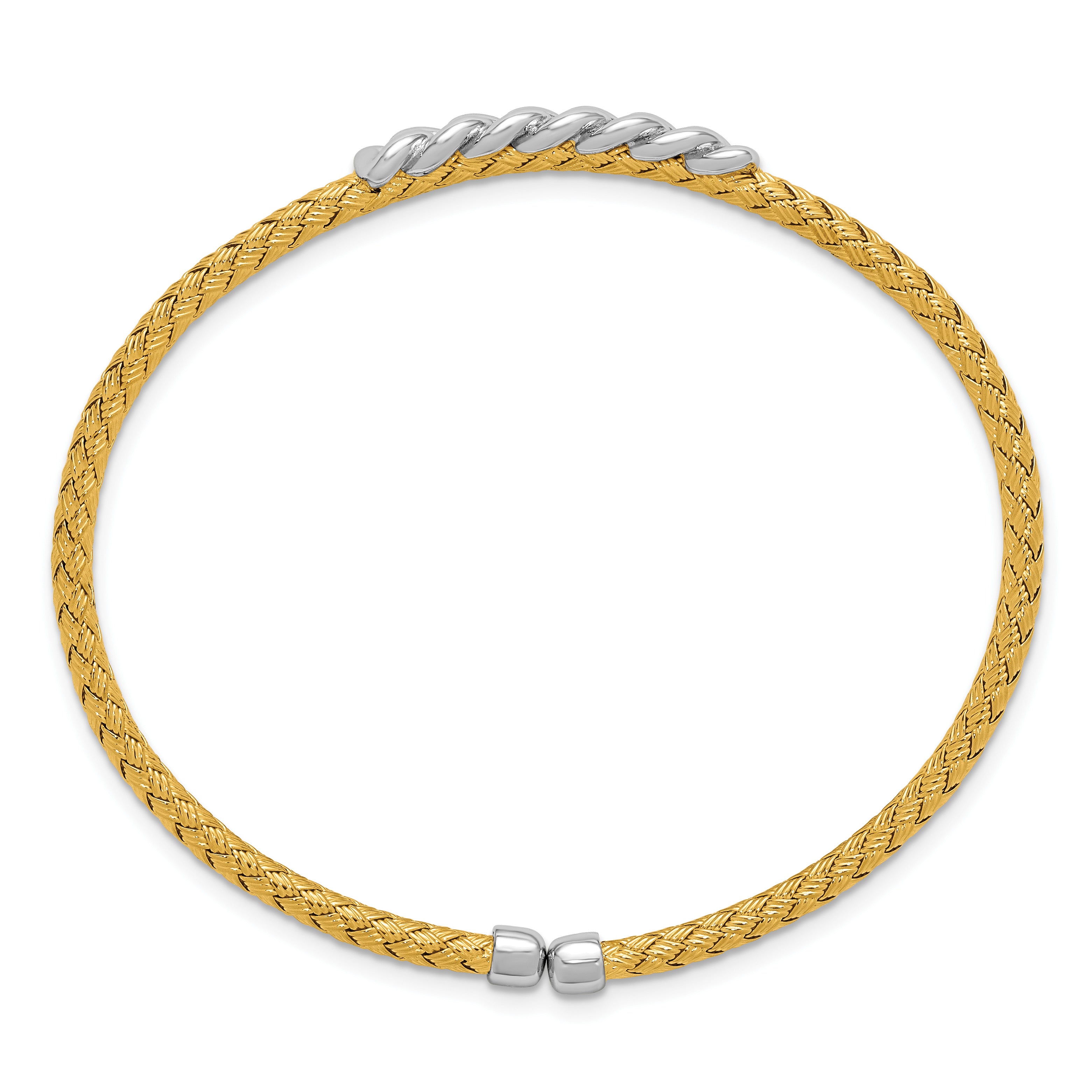 Gold-Plated Sterling Silver Woven Bangle Bracelet