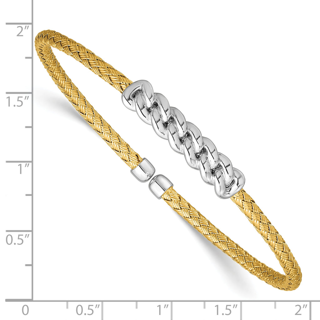 Gold-Plated Sterling Silver Woven Bangle Bracelet