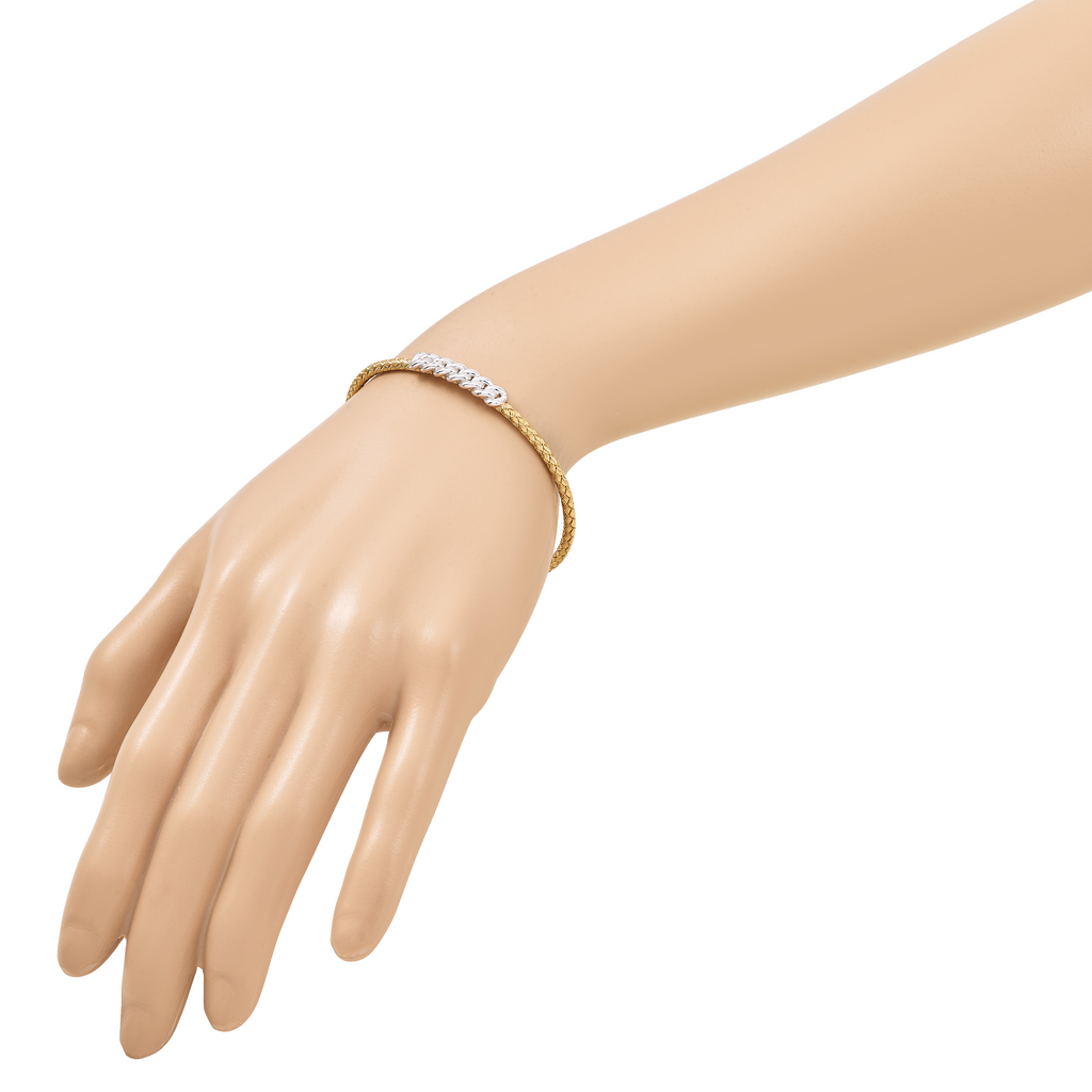 Gold-Plated Sterling Silver Woven Bangle Bracelet