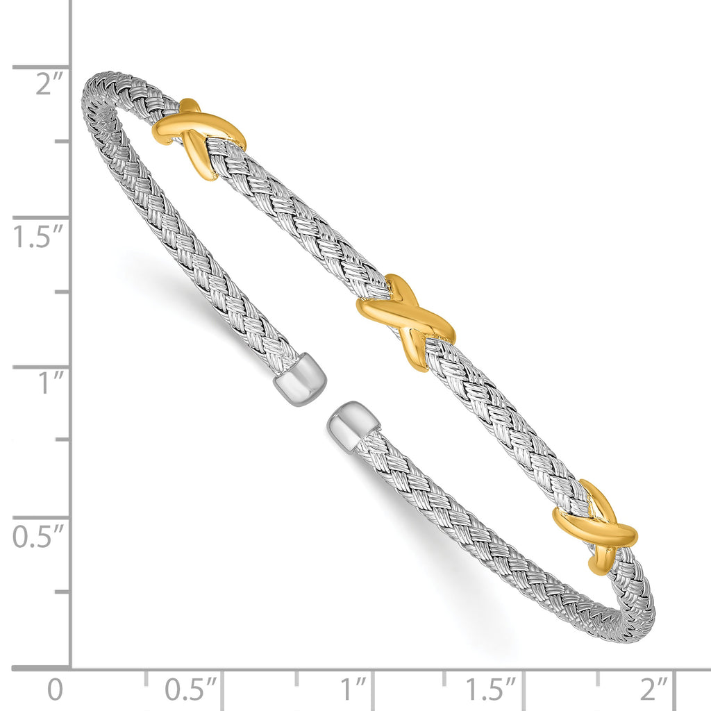 Gold-Plated Sterling Silver Woven Cuff Bracelet