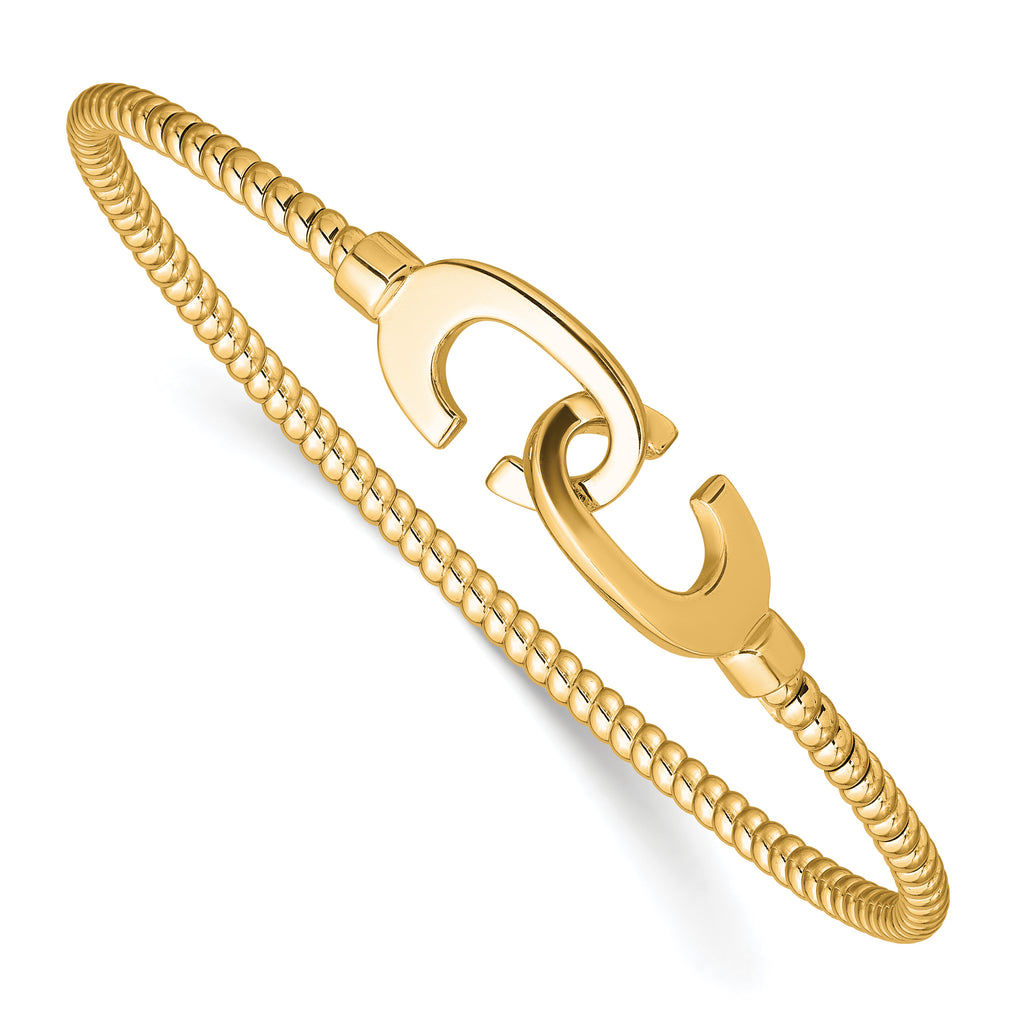 Gold-Plated Sterling Silver Twisted Bangle Bracelet