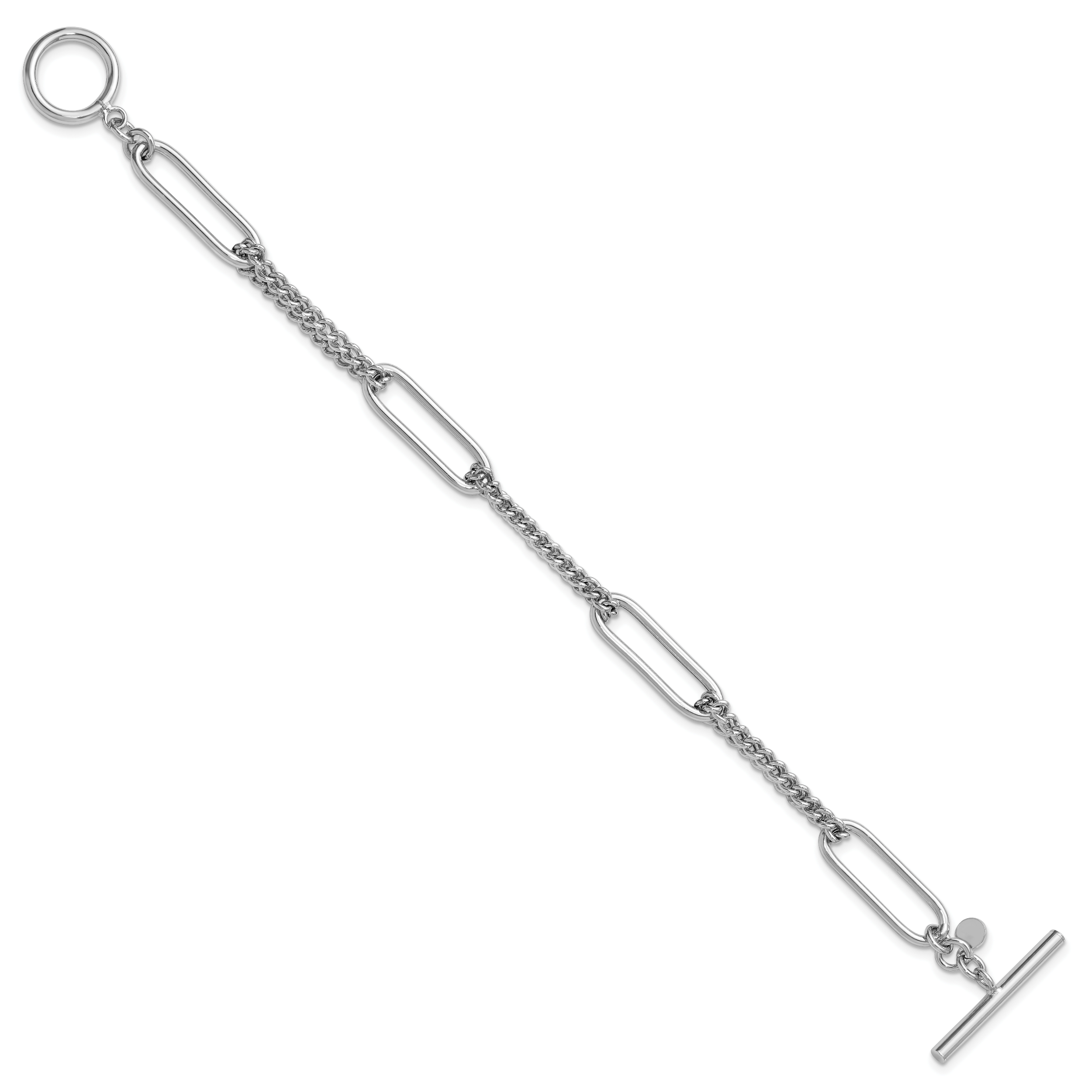 Sterling Silver Polished Link Bracelet, 7.5 in