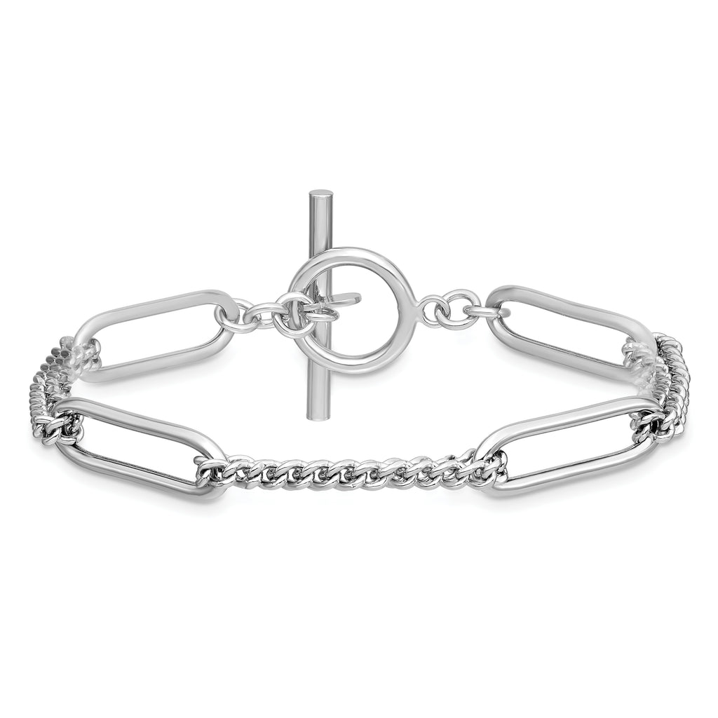 Sterling Silver Polished Link Bracelet, 7.5 in