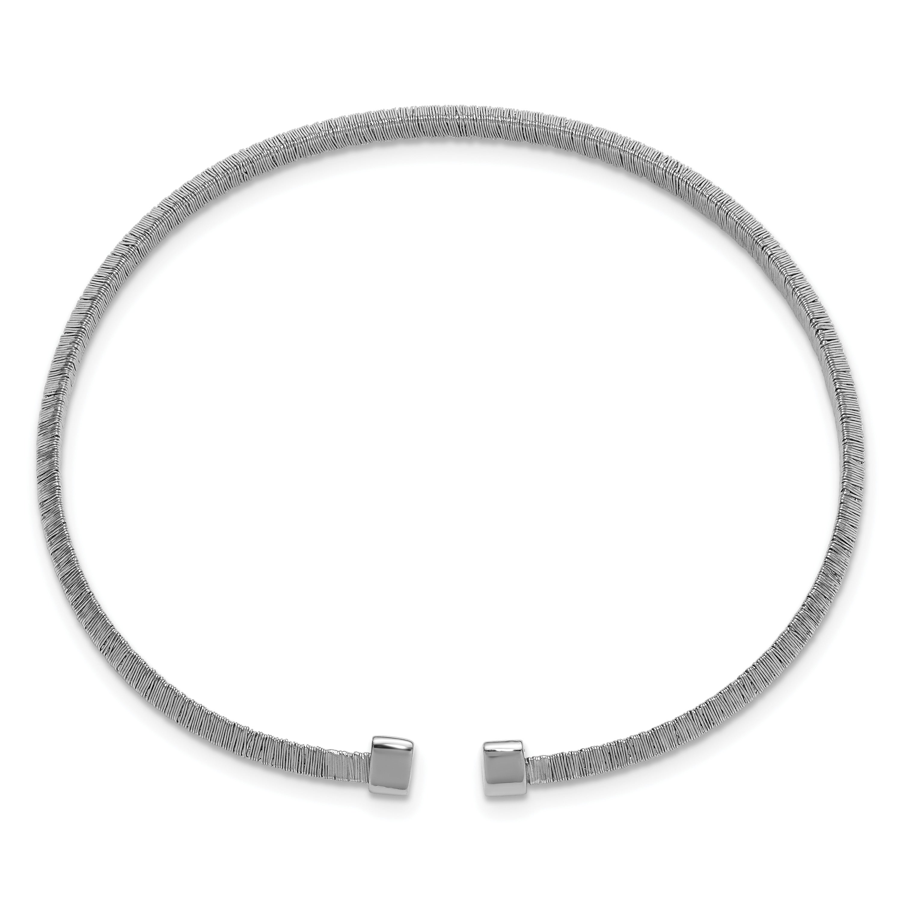 Sterling Silver Textured Brushed & Polished Cuff Bracelet Secondary image