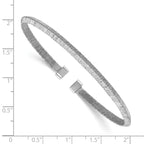 Sterling Silver Textured Brushed & Polished Cuff Bracelet