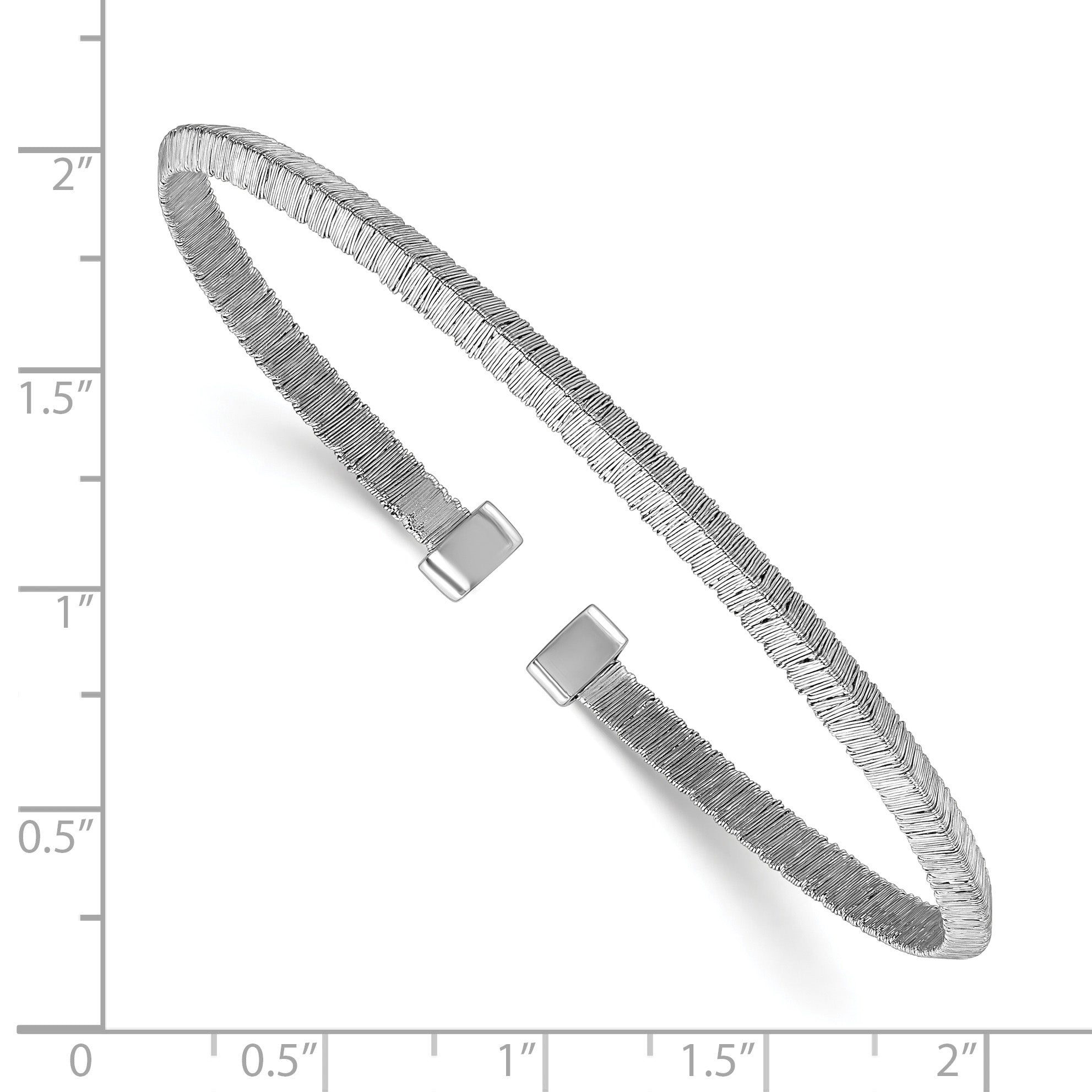 Sterling Silver Textured Brushed & Polished Cuff Bracelet