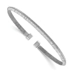 Sterling Silver Textured Brushed & Polished Cuff Bracelet