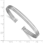 Sterling Silver Grooved Cuff Bracelet