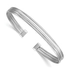 Sterling Silver Grooved Cuff Bracelet