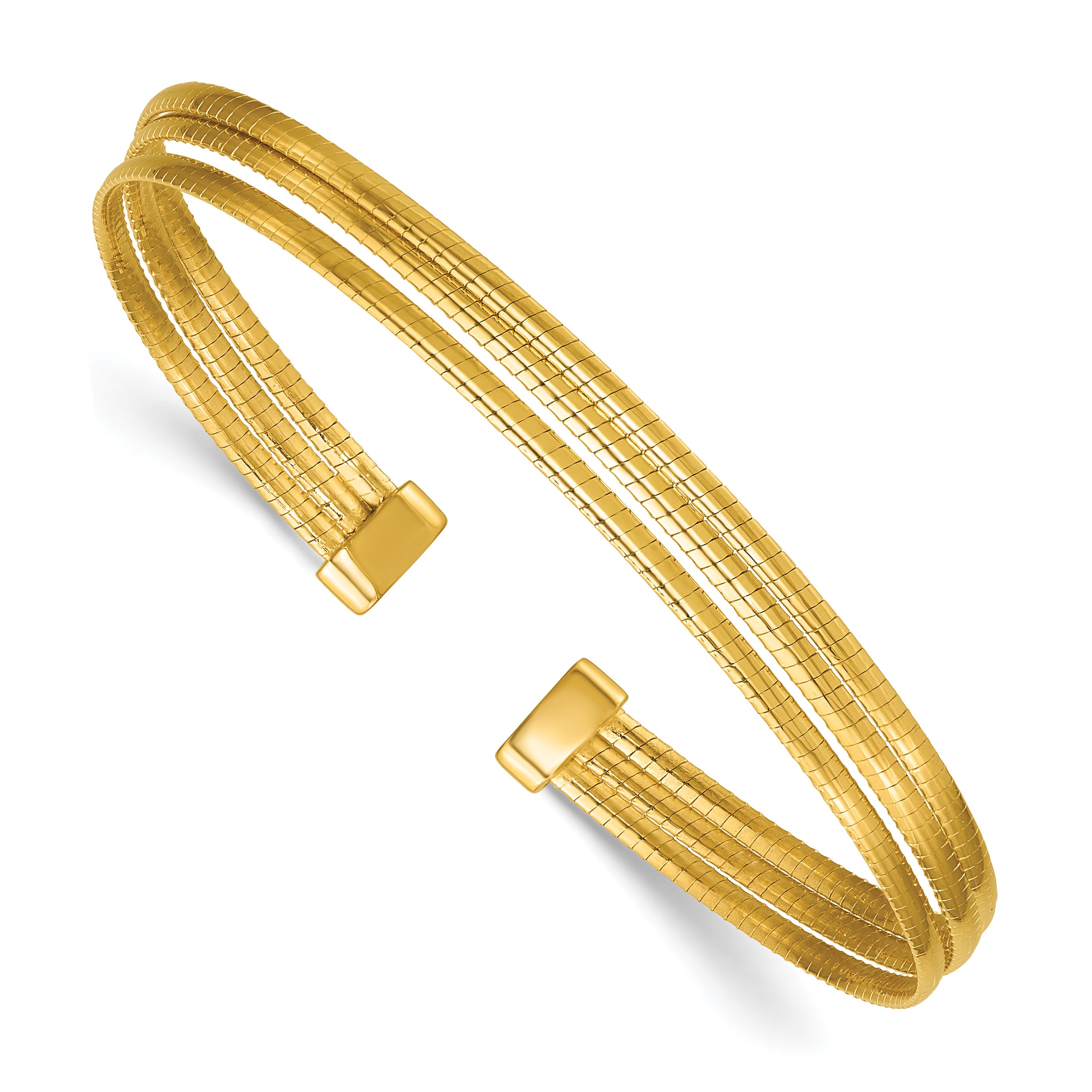 Gold-Plated Sterling Silver Textured Cuff Bracelet Main image