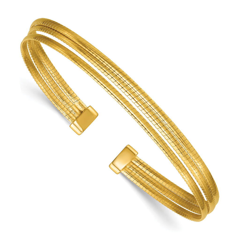 Gold-Plated Sterling Silver Textured Cuff Bracelet