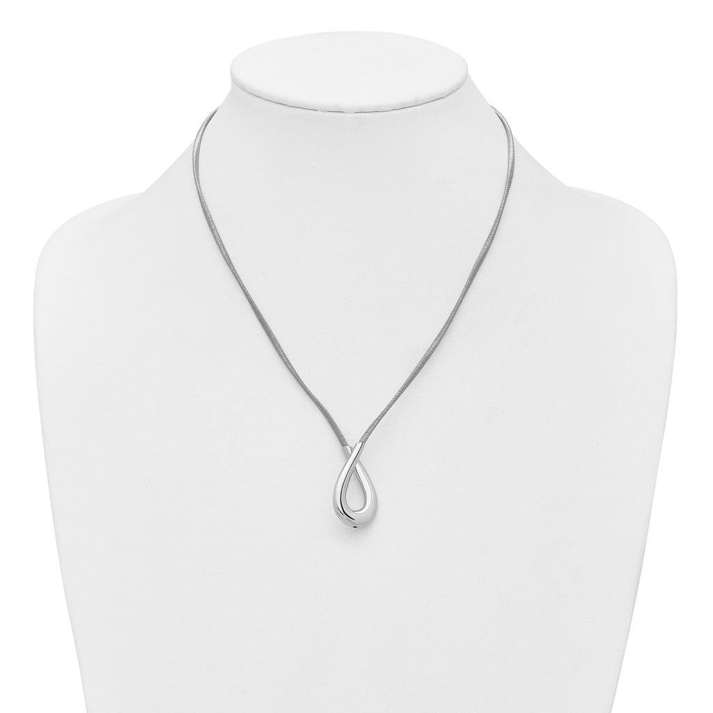 Sterling Silver Textured Pendant Necklace