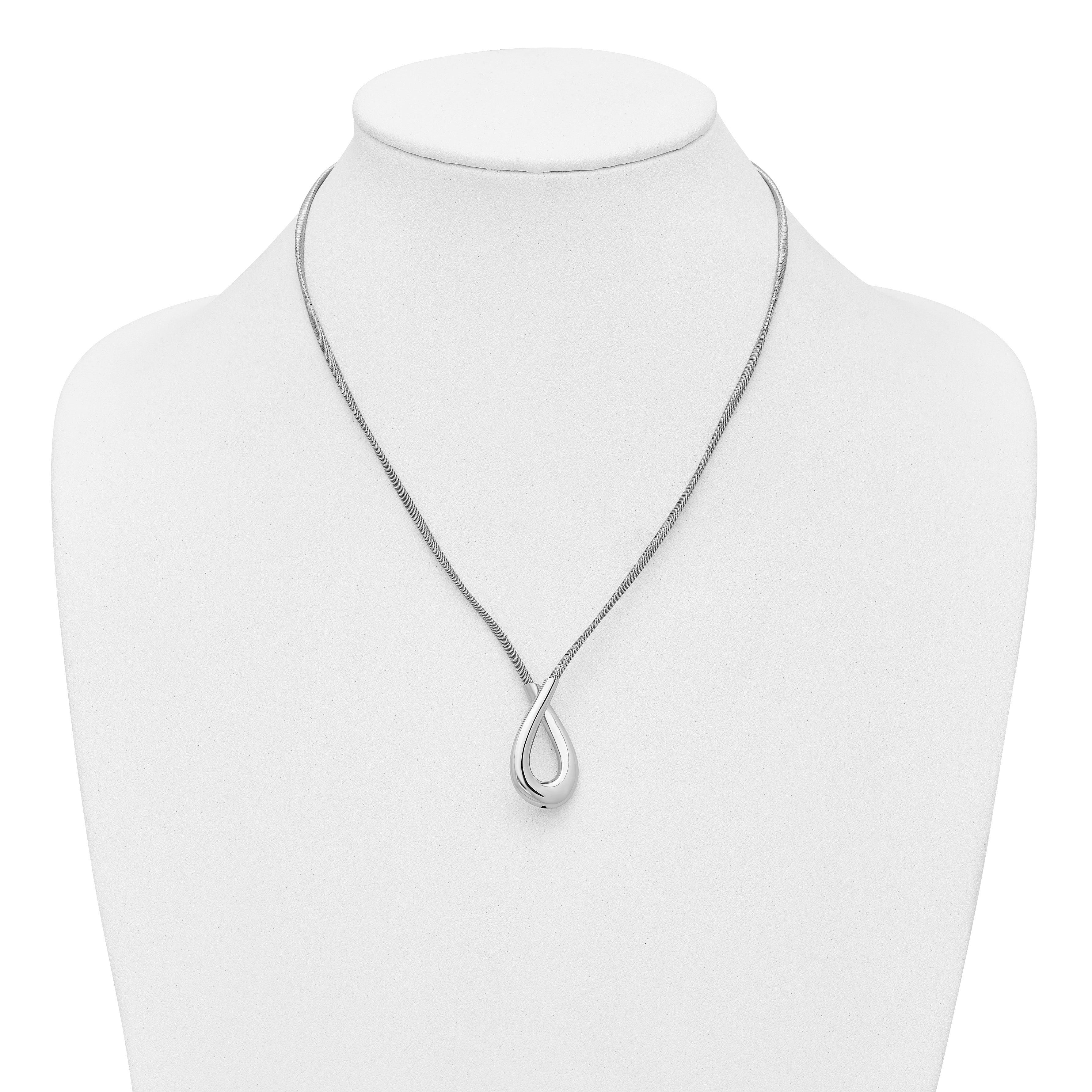 Sterling Silver Textured Pendant Necklace