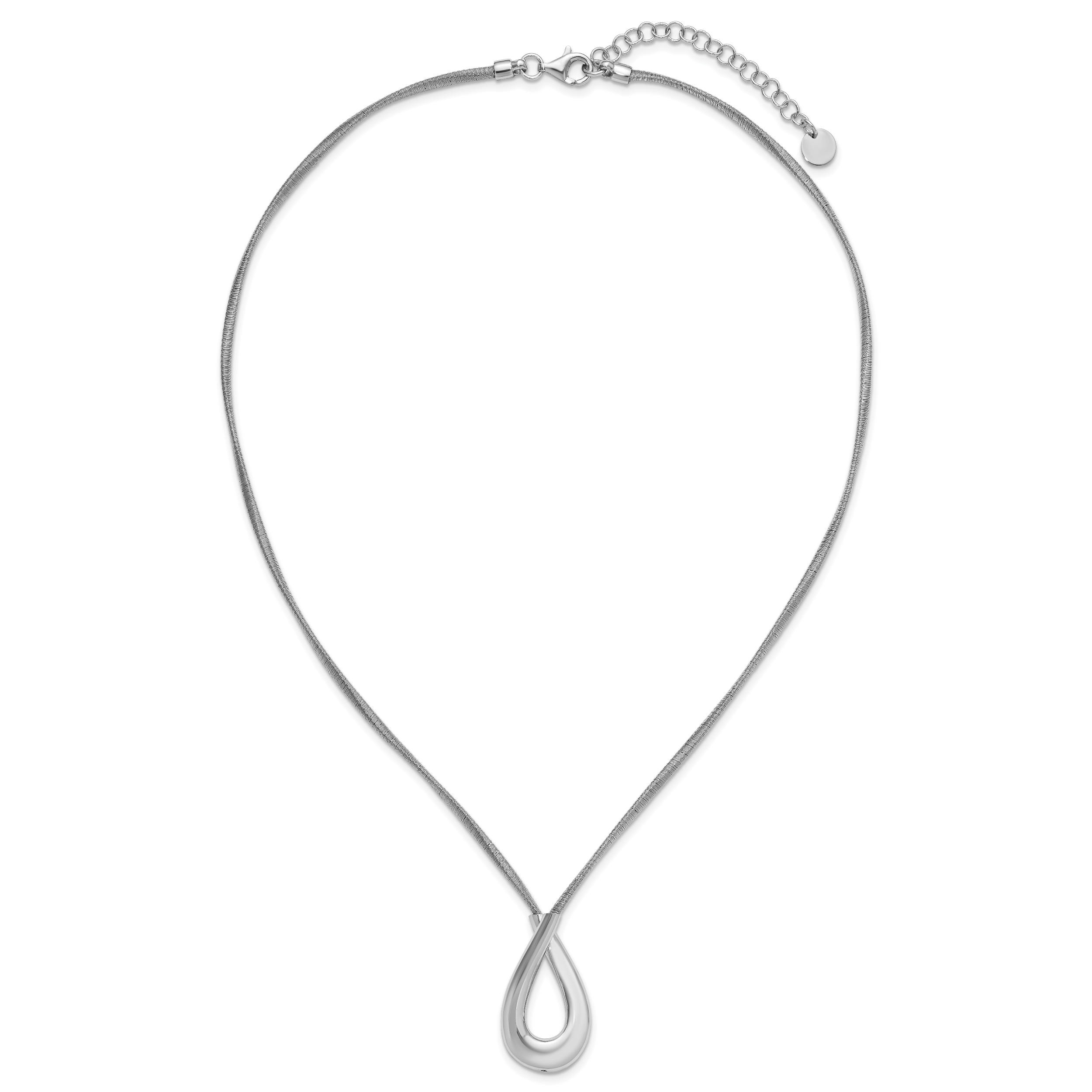 Sterling Silver Textured Pendant Necklace