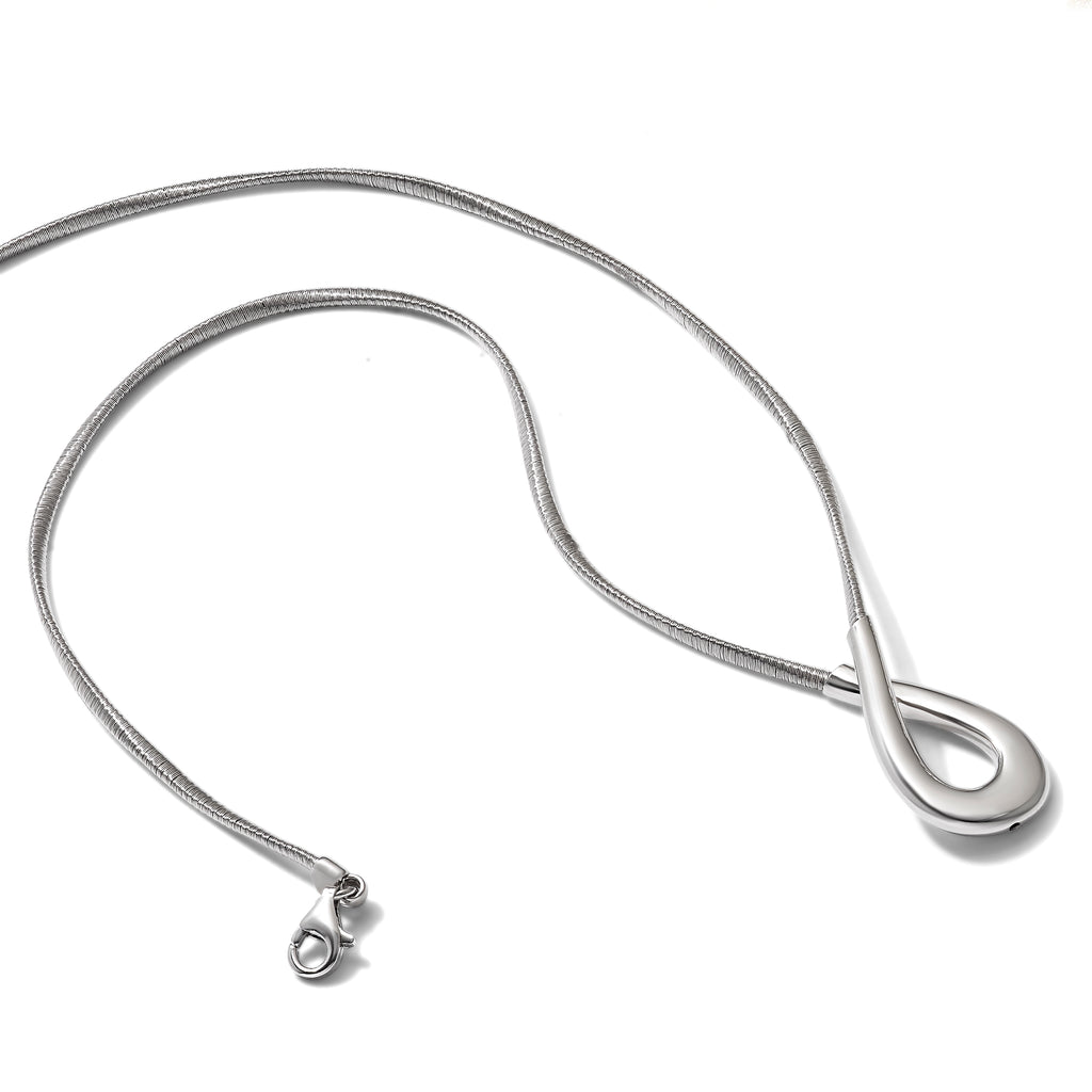 Sterling Silver Textured Pendant Necklace