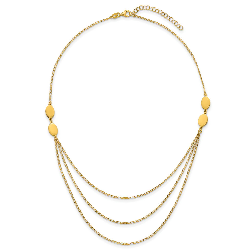 Gold-Plated Sterling Silver Polished Open Link Chain Necklace, 18 in