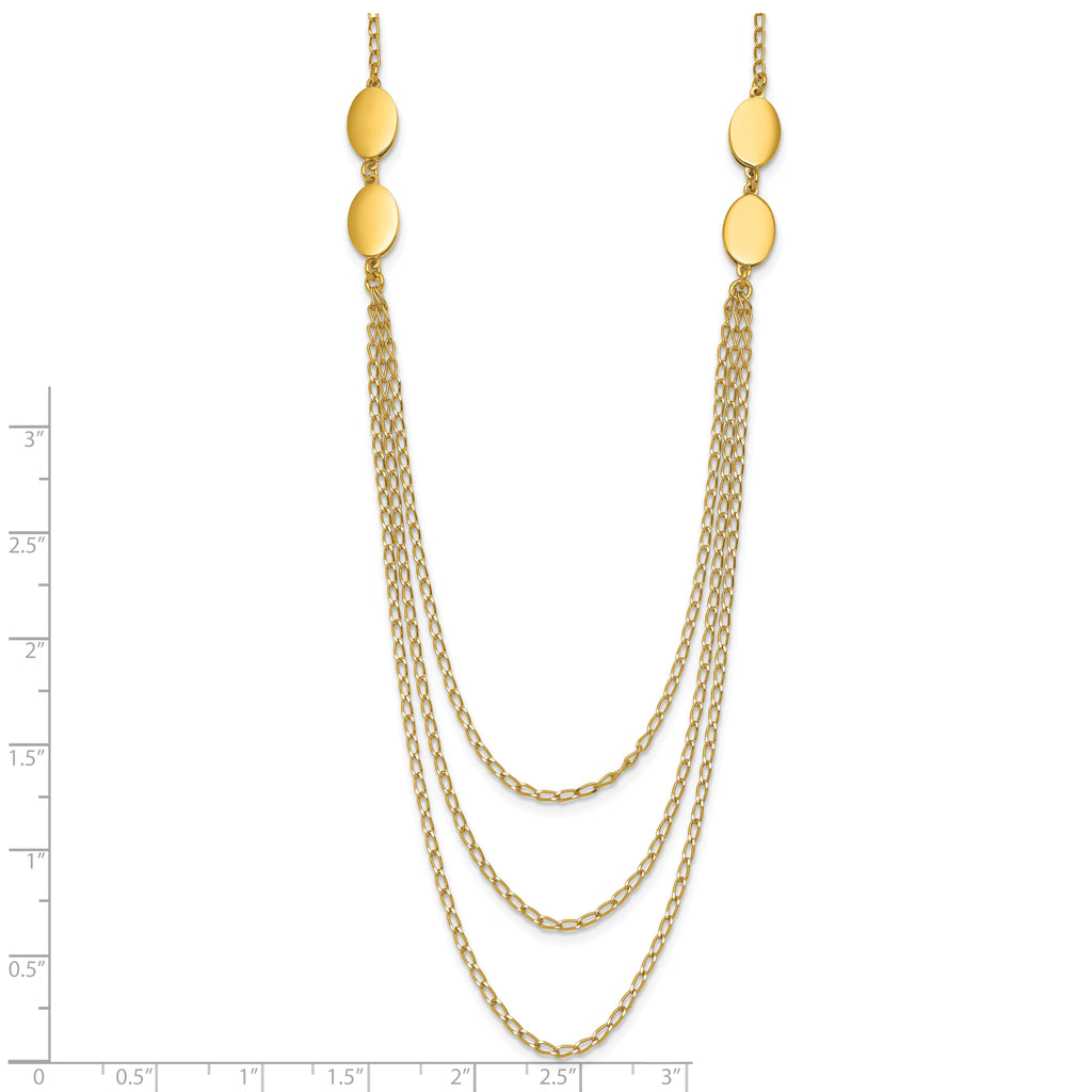 Gold-Plated Sterling Silver Polished Open Link Chain Necklace, 18 in