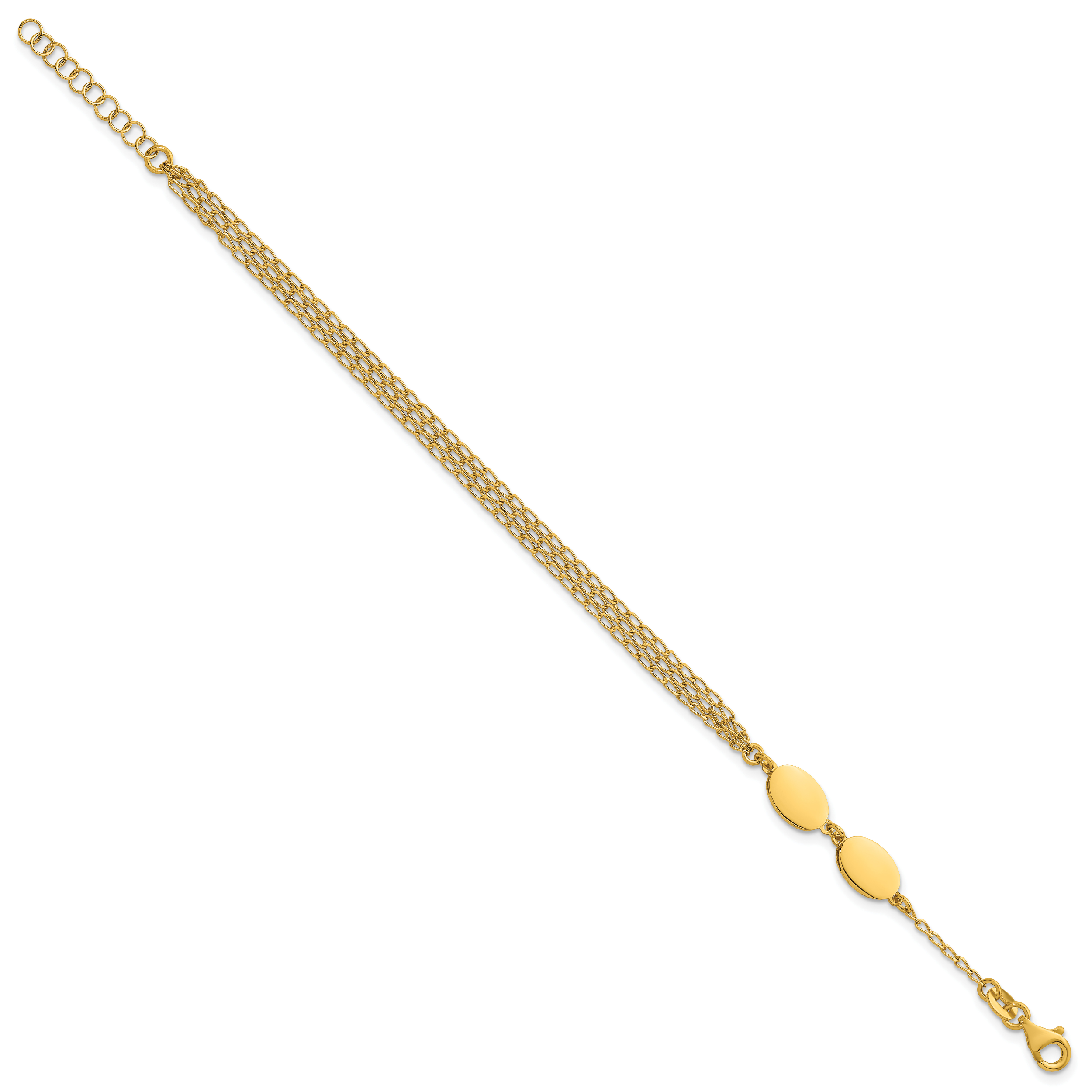 Gold-Plated Sterling Silver Polished Link Bracelet, 8 in Secondary image