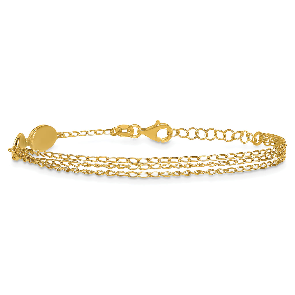 Gold-Plated Sterling Silver Polished Link Bracelet, 8 in