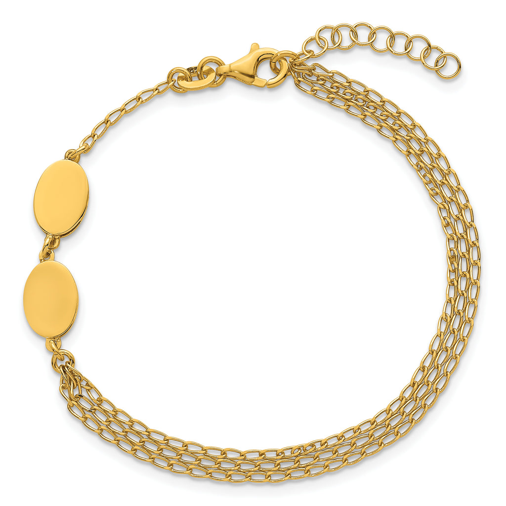 Gold-Plated Sterling Silver Polished Link Bracelet, 8 in