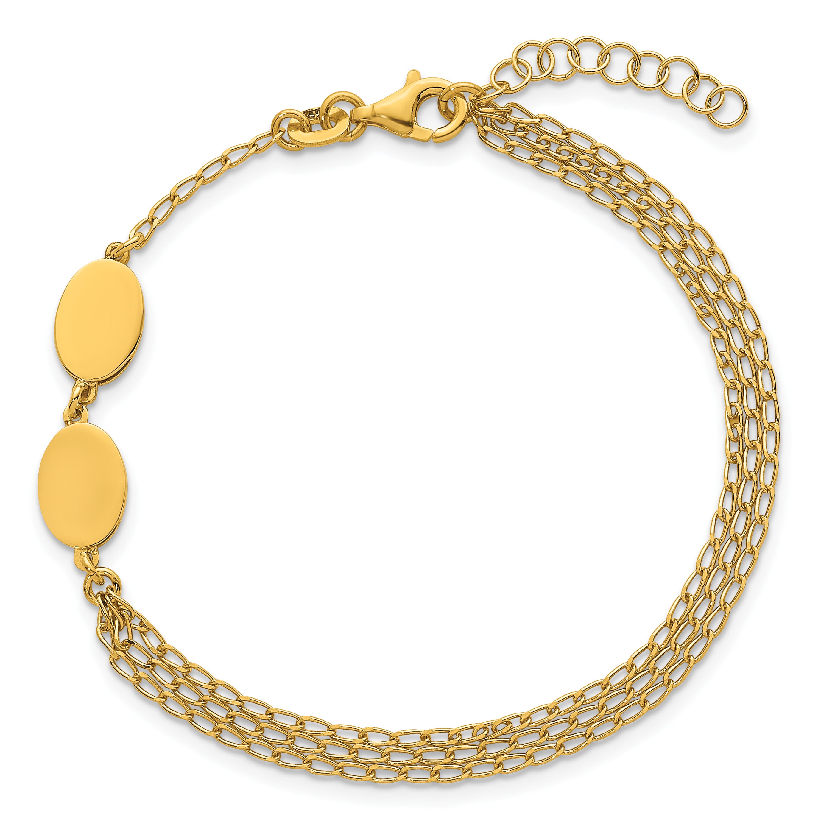 Gold-Plated Sterling Silver Polished Link Bracelet, 8 in