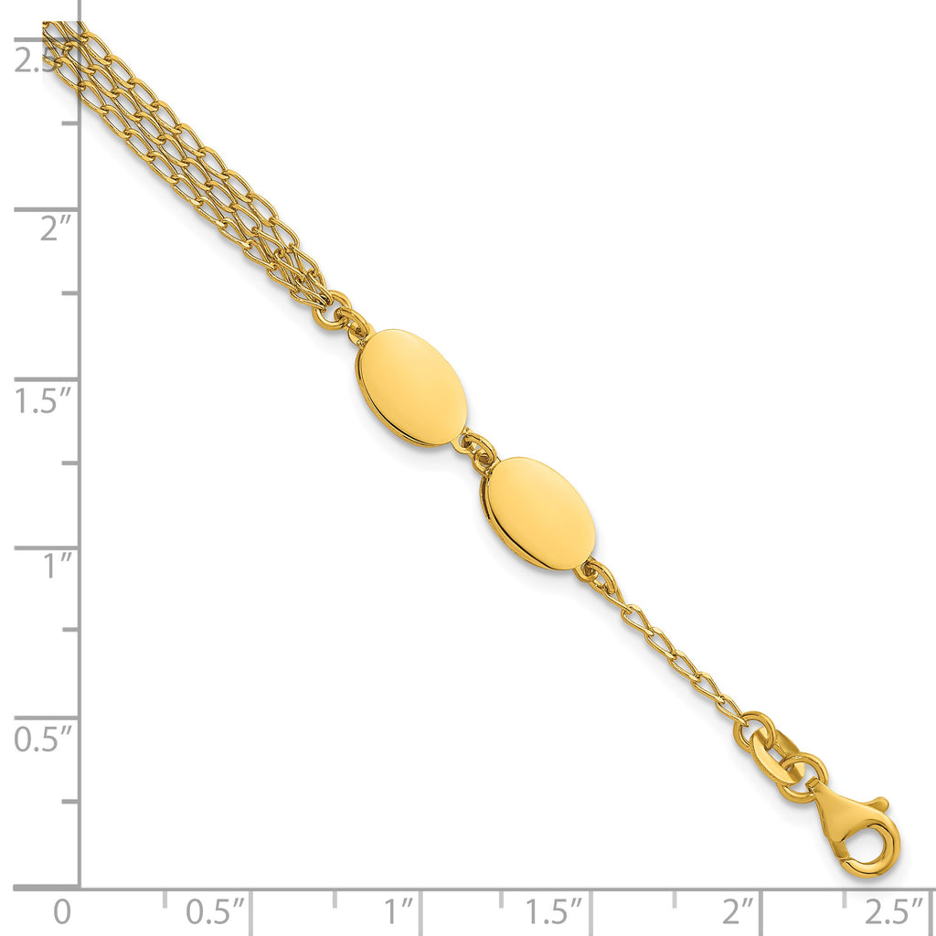 Gold-Plated Sterling Silver Polished Link Bracelet, 8 in