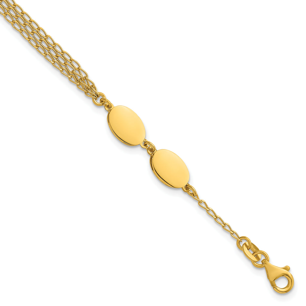 Gold-Plated Sterling Silver Polished Link Bracelet, 8 in