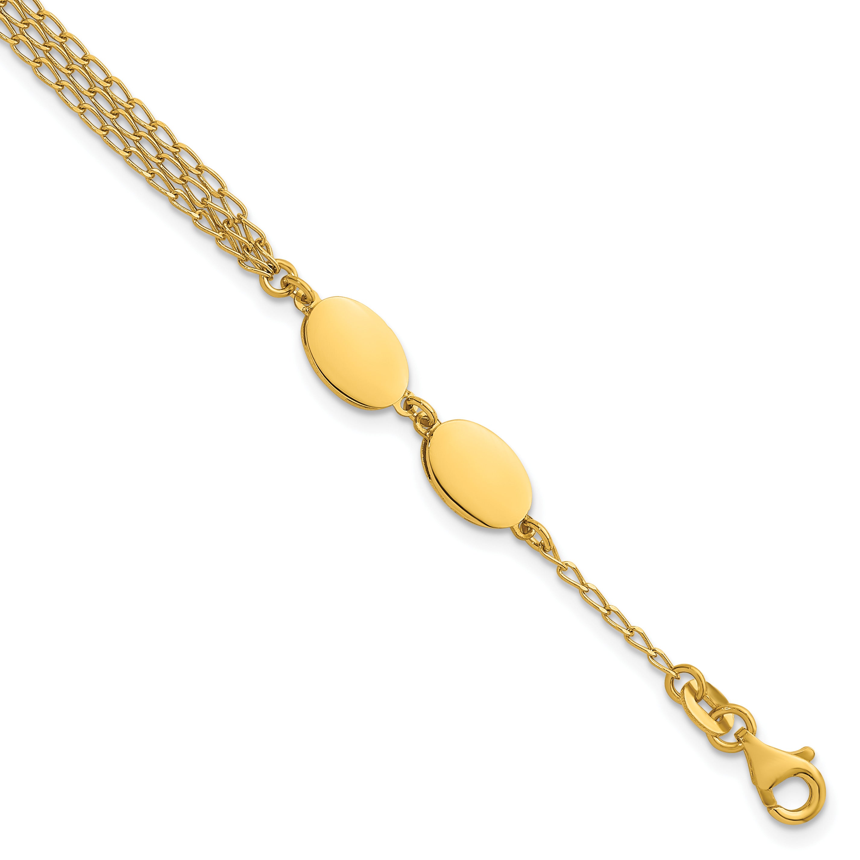 Gold-Plated Sterling Silver Polished Link Bracelet, 8 in