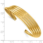 Gold-Plated Sterling Silver Grooved Cuff Bracelet