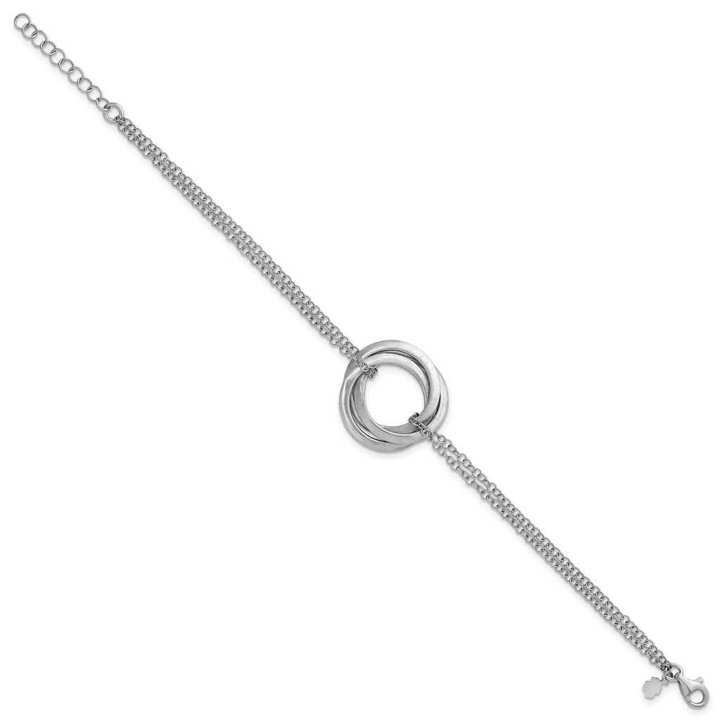 Sterling Silver Brushed & Polished Cable Cable Chain Bracelet