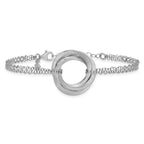 Sterling Silver Brushed & Polished Cable Cable Chain Bracelet