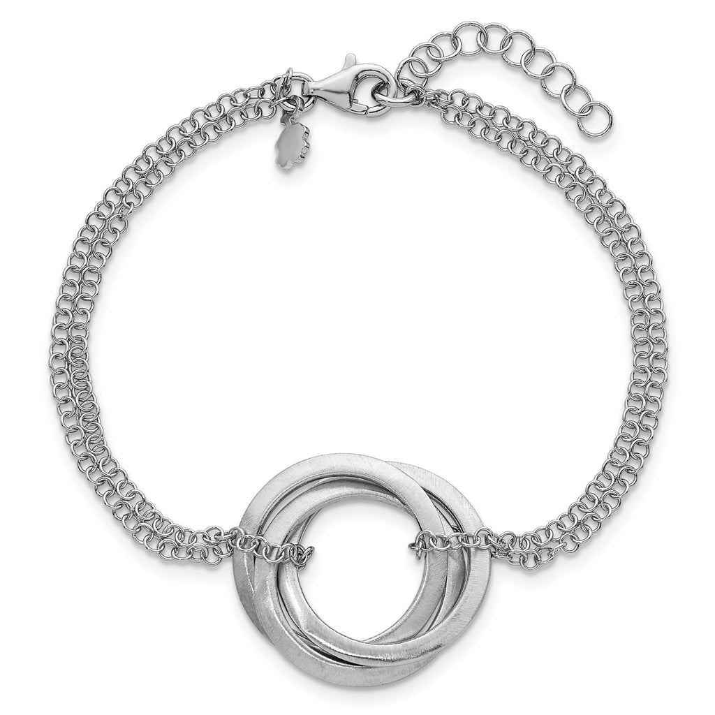 Sterling Silver Brushed & Polished Cable Cable Chain Bracelet