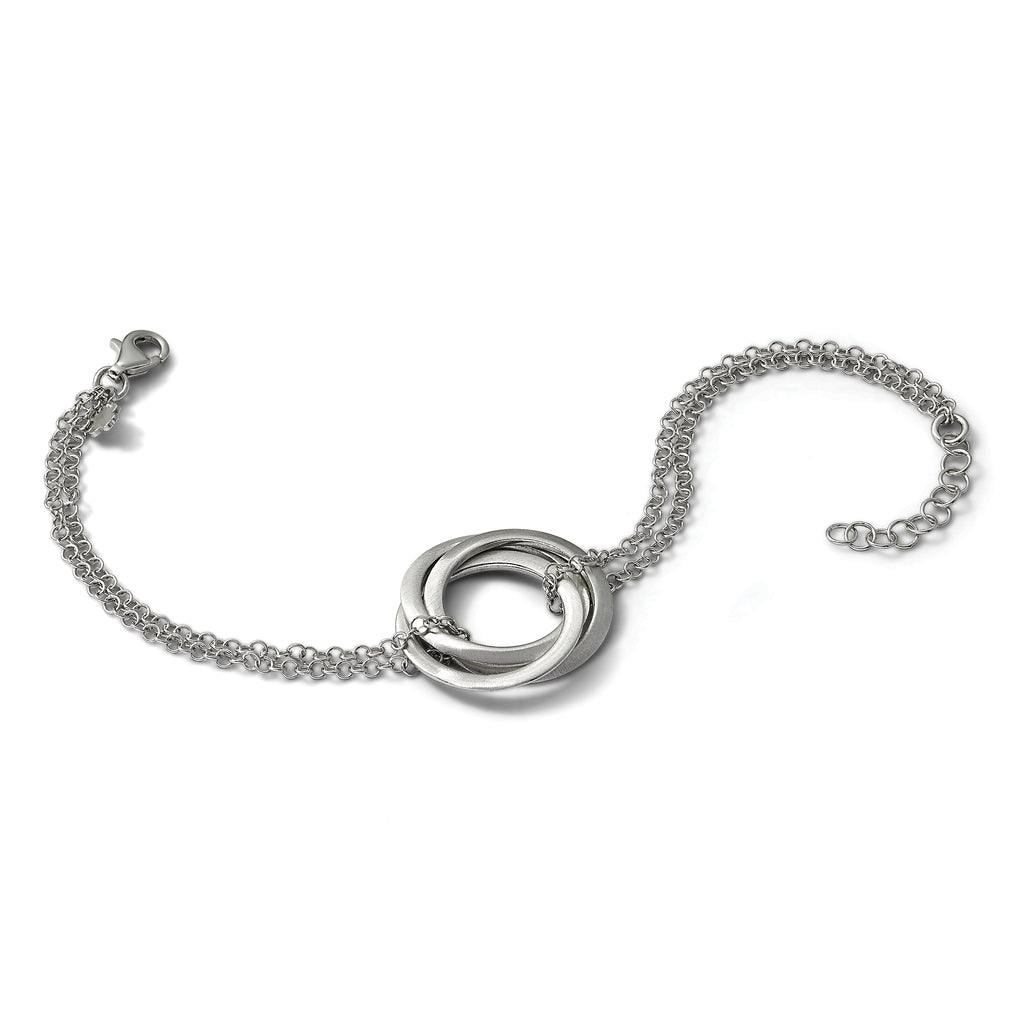 Sterling Silver Brushed & Polished Cable Cable Chain Bracelet