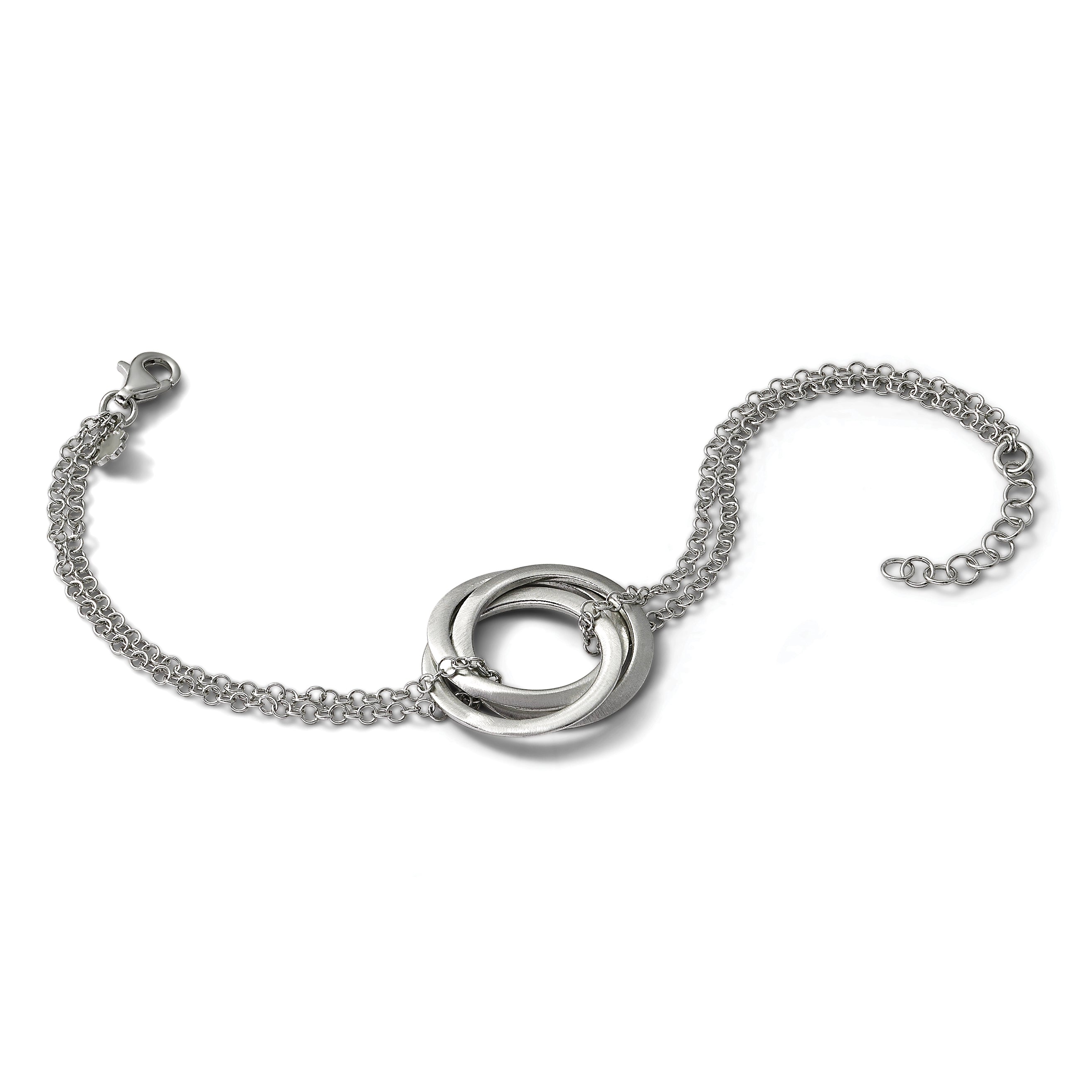 Sterling Silver Brushed & Polished Cable Cable Chain Bracelet