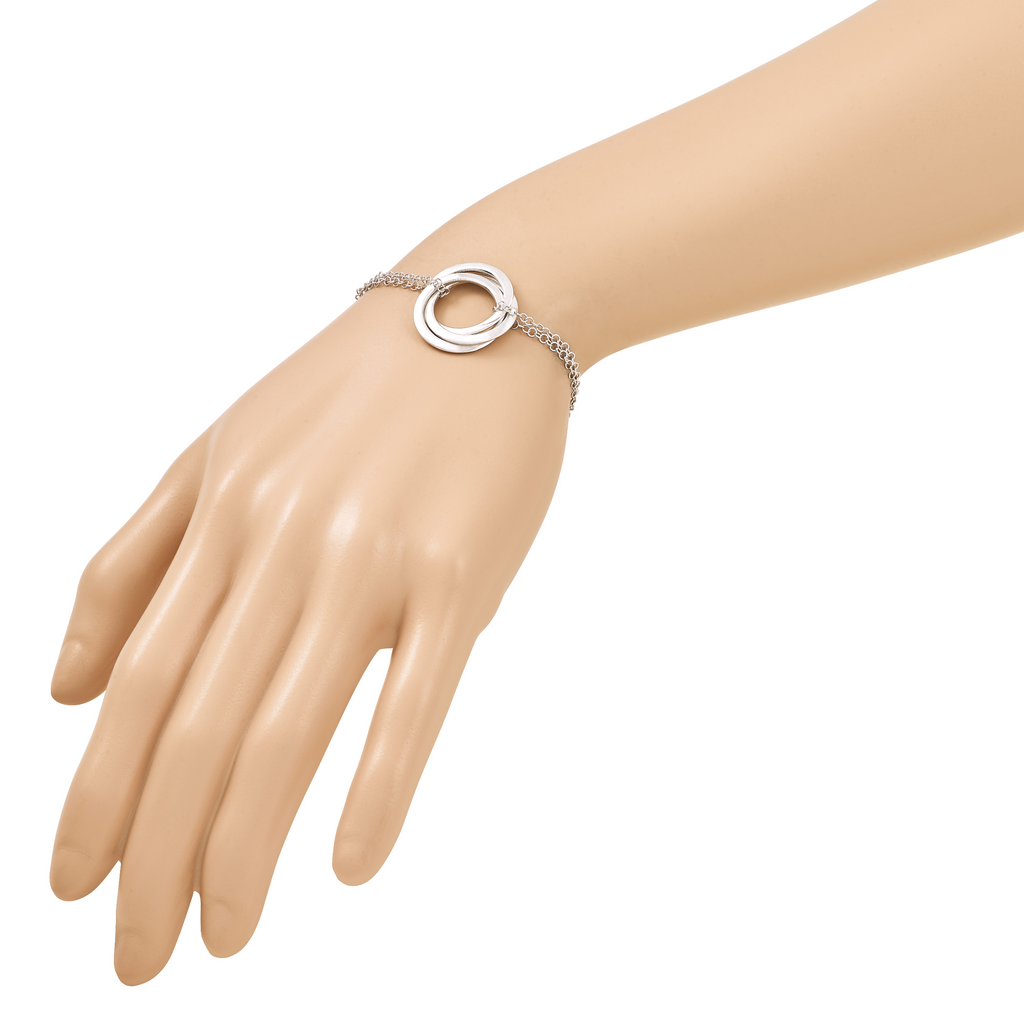 Sterling Silver Brushed & Polished Cable Cable Chain Bracelet