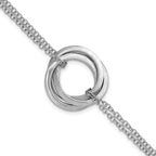 Sterling Silver Brushed & Polished Cable Cable Chain Bracelet
