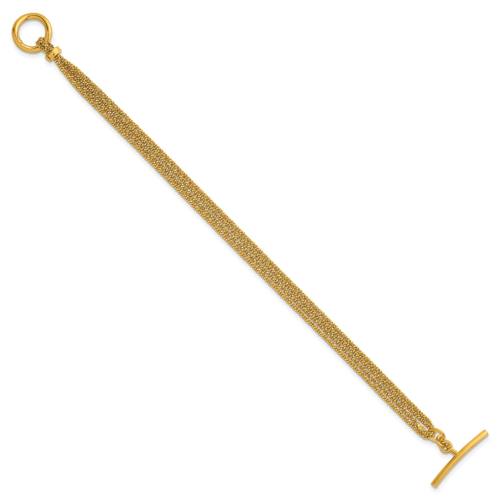 Gold-Plated Sterling Silver Polished Bracelet, 7.5 in