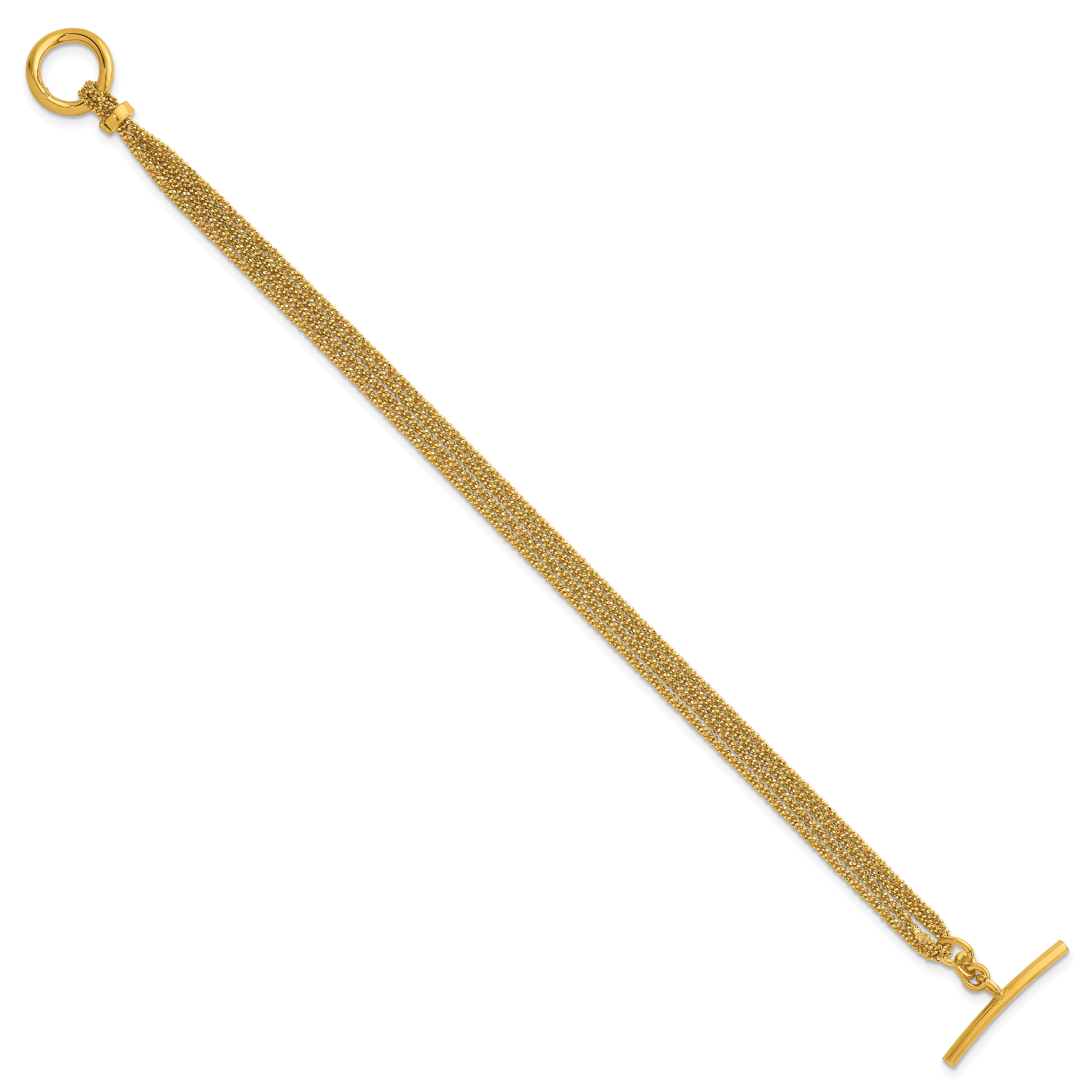 Gold-Plated Sterling Silver Polished Bracelet, 7.5 in
