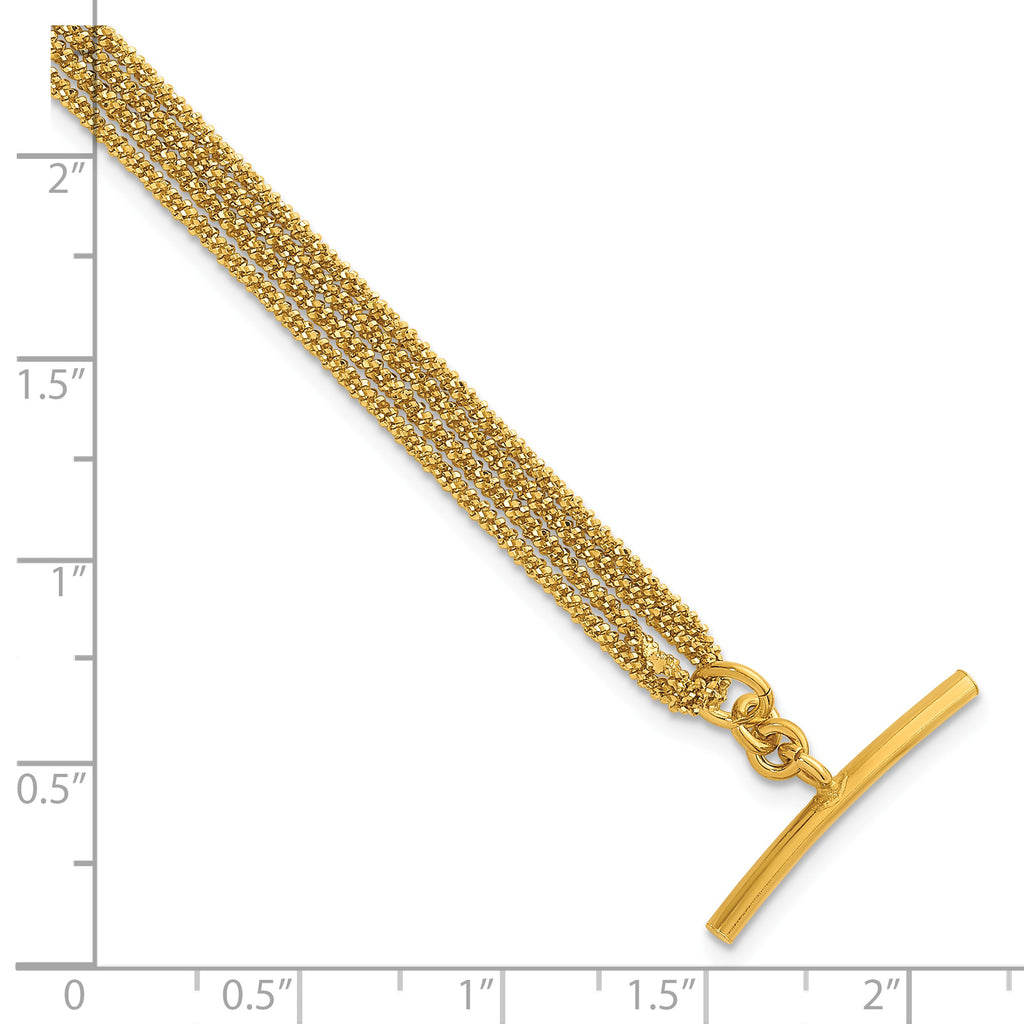 Gold-Plated Sterling Silver Polished Bracelet, 7.5 in