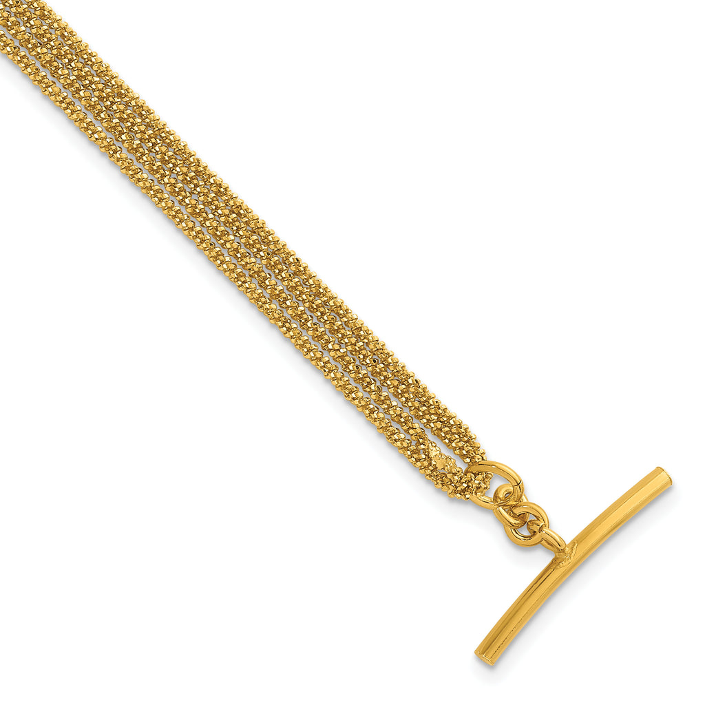 Gold-Plated Sterling Silver Polished Bracelet, 7.5 in