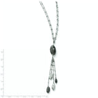 Ruthenium-Plated Double Strand Necklace in Sterling Silver, 16 Inch - Sophia Jewelers