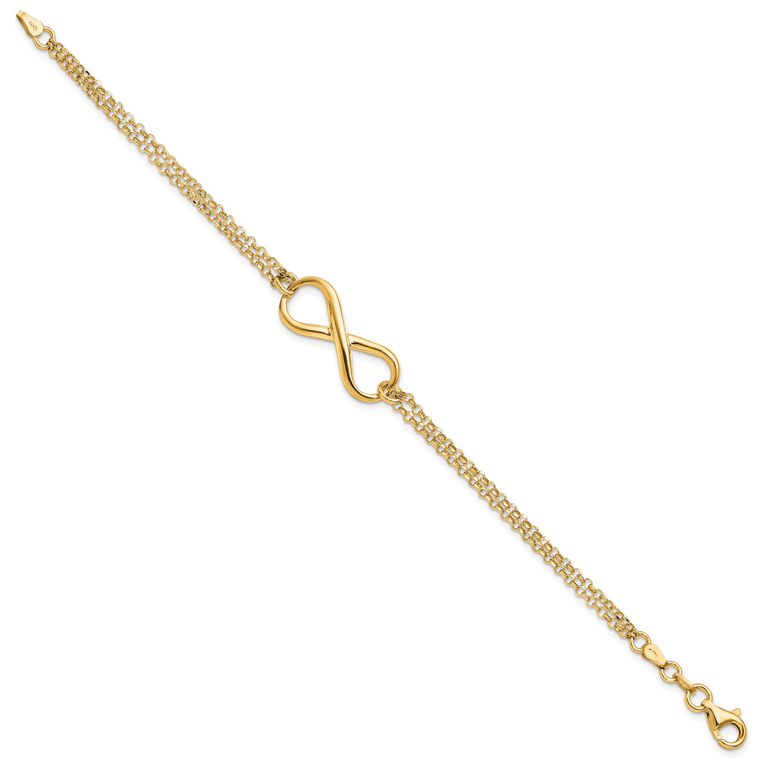 Sterling Silver Gold-plated Infinity Symbol Bracelet